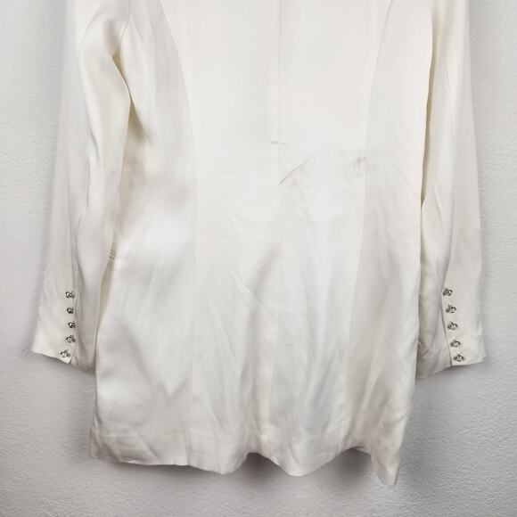 Retrofete Ilaria Blazer Dress White Size Large Bridal Wedding NWT Double Breast - Picture 8 of 15
